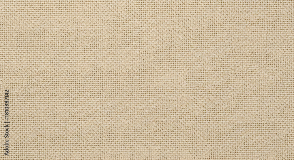 Fototapeta premium Close up of beige linen fabric texture background seamless pattern