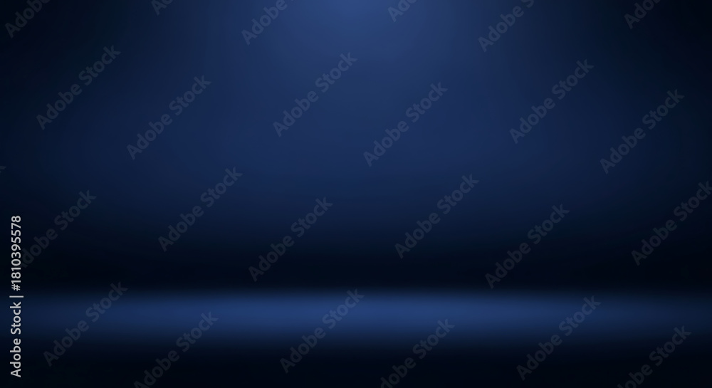 Fototapeta premium Abstract dark blue studio background with soft spotlight effect