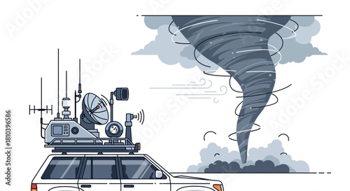 Mobile weather station tracks powerful tornado for atmospheric scientific research