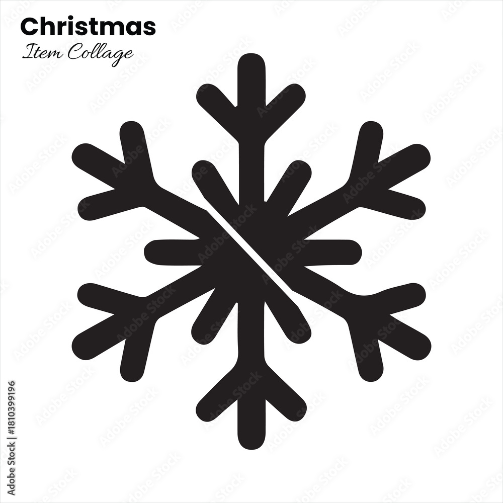 Obraz premium Winter snowflake shaped collage frame for holiday visuals