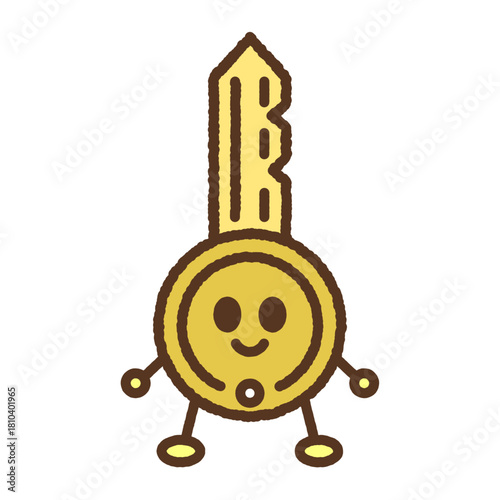 手書き風のキャラクターイラストアイコン　鍵