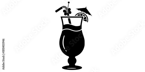 Hurricane Cocktail Glass Simple Flat Vector Icon
