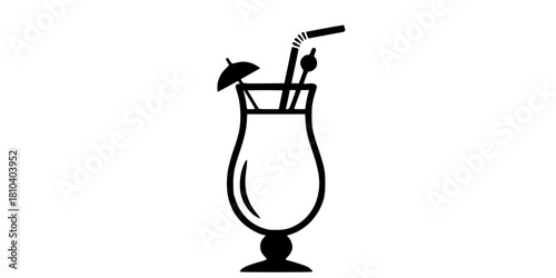 Hurricane Cocktail Glass Simple Flat Vector Icon