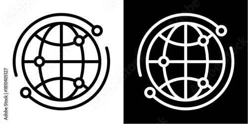 Global Network  Icon Set White Mix Style Collection