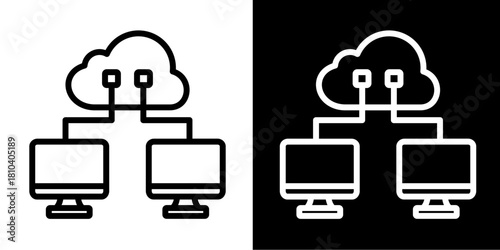 Cloud Computing  Icon Set White Mix Style Collection