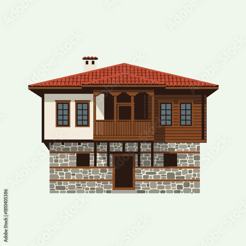 Charming Two-Story Traditional Style Home with Stone Foundation Design