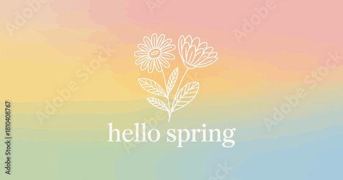 This spring-themed illustration features beautiful flowers and soft pastel colors, capturing the essence of renewal and joy that the season brings to our lives.