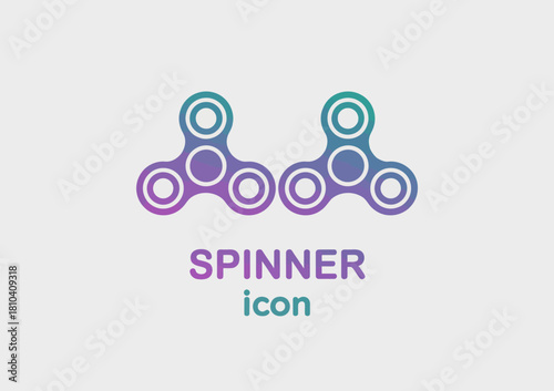 A colorful and modern illustration of a spinner icon, representing relaxation and entertainment, suitable for technology-themed products or modern design elements.