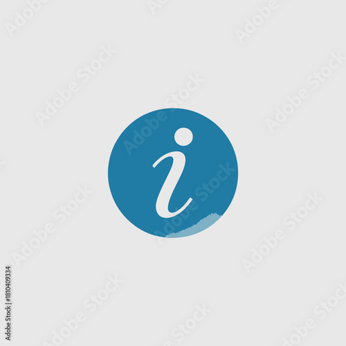 A rounded blue information icon creates a sleek design, perfect for representing knowledge, resources, and providing essential information in various contexts.