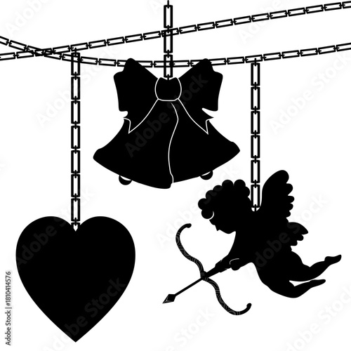 hanging heart hanging on rope