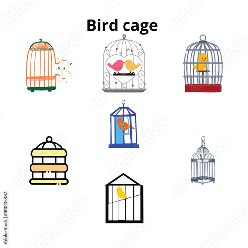 Bird cages with or without birds.
