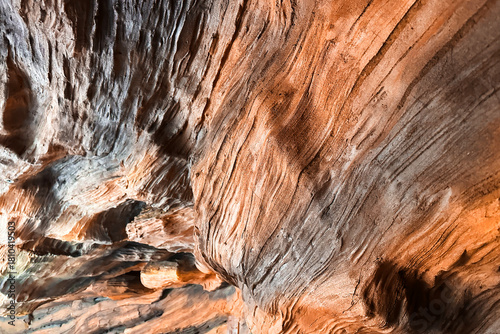 Tableau sur toile Close-up of textured rock surface in a sandstone cave