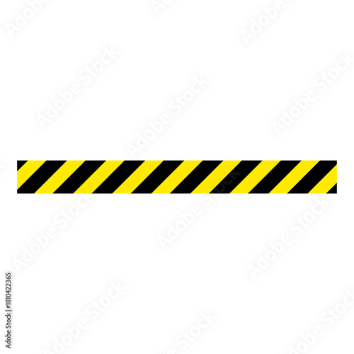 Black And Yellow Caution Tape Illustration Icon, Simple Icon Vector Design, best used for presentation, application, web and banner