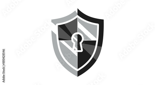 Security Token Shield Vector Icon, Sleek Flat Design with Metallic Silver and Black.svg