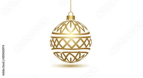 Christmas Ornament Icon, Geometric Abstract Style, Luxurious Gold and White.svg