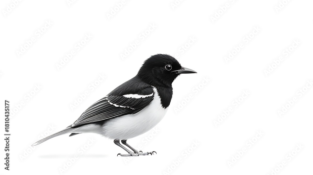 Obraz premium Black and White Bird Portrait Close-up