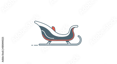 A simple illustration of a gray and white christmas sleigh on a white background in vector format