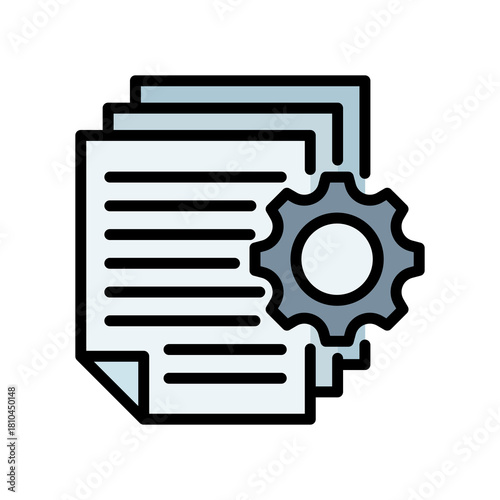 File Management lineal color icon