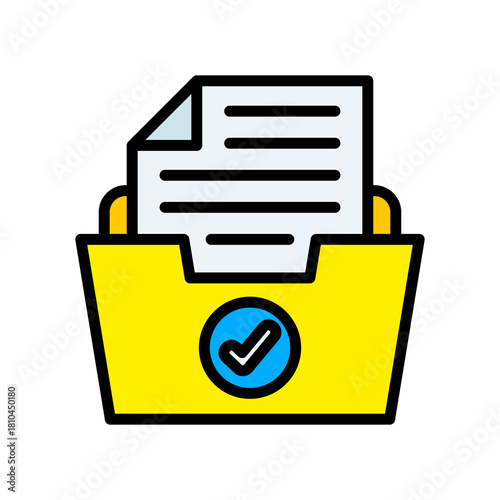 Record Keeping lineal color icon