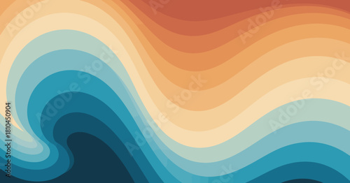This abstract image features a wave-like gradient design in warm tones, creating a flowing, calming effect that symbolizes fluidity and the passage of time.