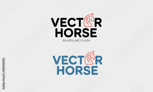 A modern logo design for 'Vector Horse', showcasing a sophisticated horse silhouette, suitable for businesses in the technology or equestrian industries.
