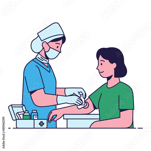 Medical Professional Administering Treatment or Vaccination