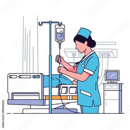 Professional Nurse Care with IV Drip Administration