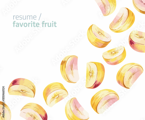 This charming design showcases an array of pastel-colored bananas, capturing the essence of favorite fruits and celebrating nature's bounty in a creative, playful manner.