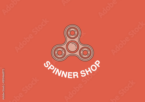 A modern logo concept featuring a fidget spinner, designed with clean lines and vibrant colors, perfect for a playful and trendy brand identity.