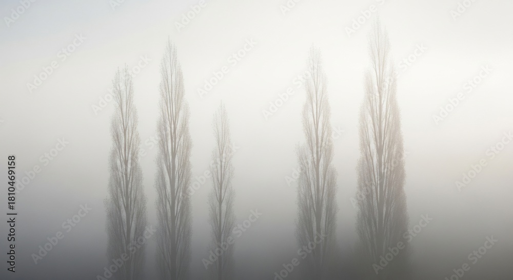 Obraz premium Ethereal Forest - A Dreamy Landscape of Trees in Soft Focus.