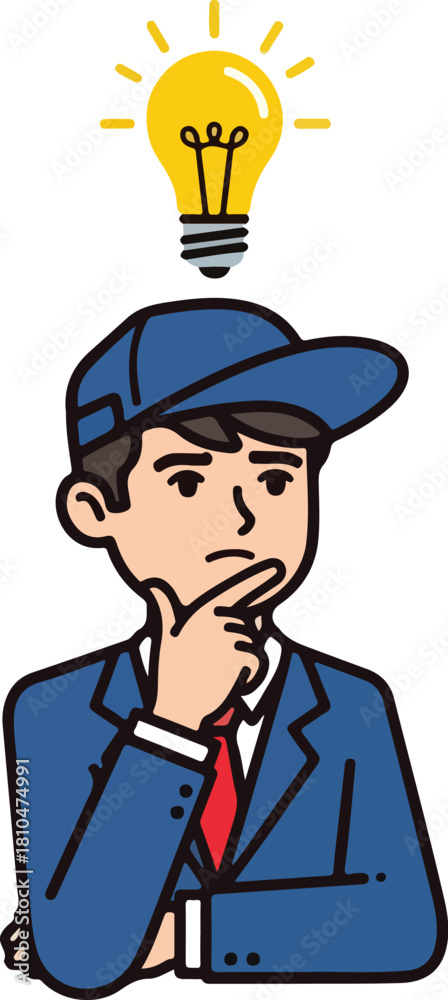 Naklejka premium cartoon businessman with a briefcase