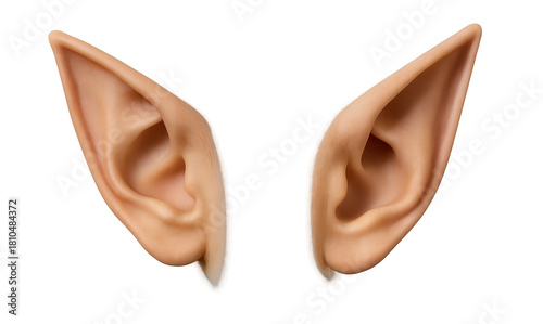 Realistic elf ears creating magical creature costume