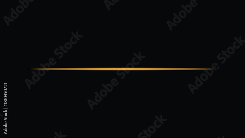 Thin Orange Horizontal Line with Glow on Black Background