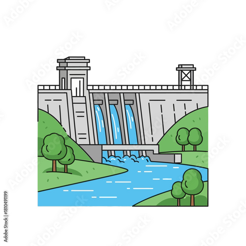 Hydroelectric Dam Generating Clean Energy