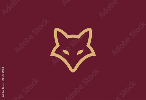A modern and elegant fox emblem on a rich background represents cleverness and adaptability, making it an excellent choice for branding and design purposes.