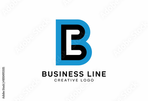 This logo design for Business Line features a bold style with a modern blue and black color scheme, representing professionalism and reliability in business branding.