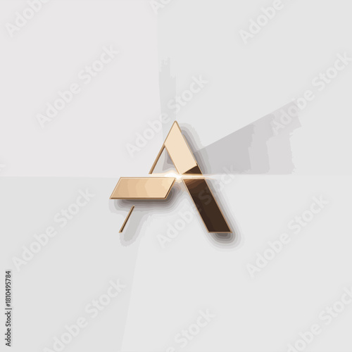 An abstract logo concept featuring golden geometric shapes that convey elegance and professionalism, ideal for brand identity in luxury or high-end markets.