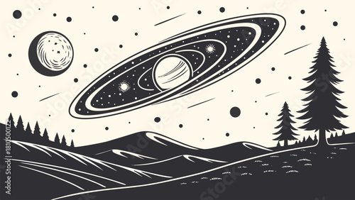 Night Cosmos with Shimmering Star Field