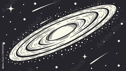  Black Sky Galaxy Arch Illustration