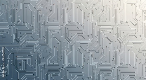 Detailed silver circuit board texture, creating a sophisticated and modern technological background pattern