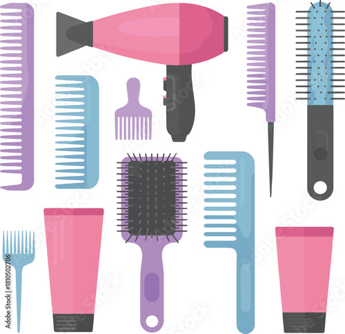 set of hair brushes