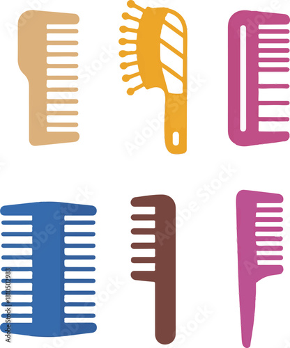 vector set of hair curlers