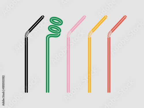 A collection of colorful and creatively designed straws, showcasing a variety of shapes, emphasizing uniqueness and fun in everyday drinking experiences.