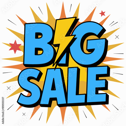This eye-catching graphic proclaims a 'Big Sale' with vibrant colors and dynamic design elements, perfect for catching attention and driving customer engagement.