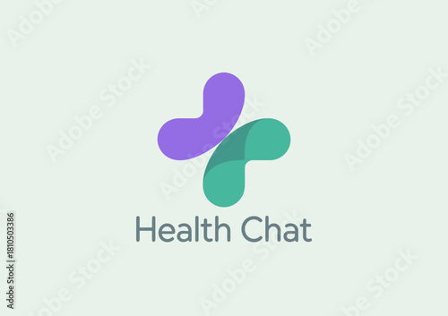 A sleek and modern logo representing Health Chat with vibrant colors and a unique design that encapsulates communication and health in a contemporary manner.