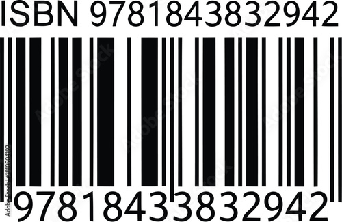 Isbn barcode identification number product code commercial data scanner retail logistics vector
