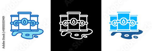 Oil Barrels lineblue icon
