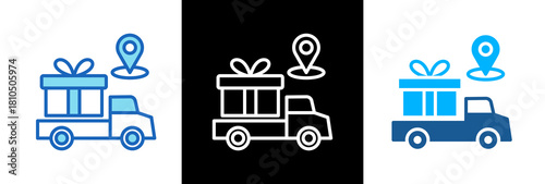 Gift Delivery lineblue icon