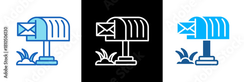 Mailbox lineblue icon