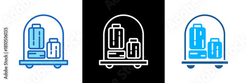 Luggage Cart lineblue icon